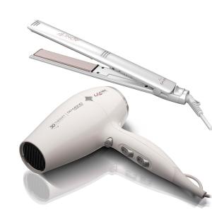 Combo GAMA Plancha de Pelo Elegance Lino + Secador  Diamondi